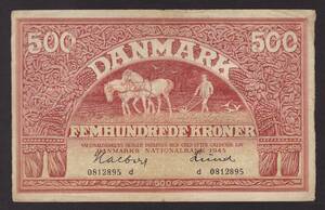 Danmark 500 kroner 1945 d