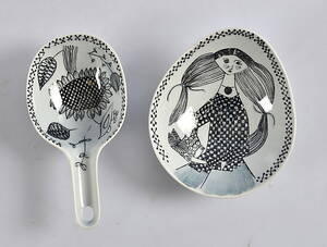 SKÅL SAMT KÅSA, porslin, Sylvia Leuchovius, Rörstrand.