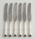 Cohr. Herregård frokostknive med skafter af sølv 6
