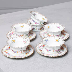 DESSERTSKÅLAR med underfat, 4 st, Dresden, Tyskland