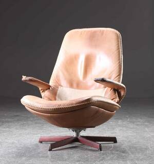 Lænestol, palisander og læder, omkring 1970