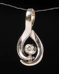 Brillant vedhæng, 14 kt hvidguld, 0.10 ct, H. 2 cm