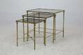 SATSBORD, 3 delar, metall, med glasskiva, 1900-tal