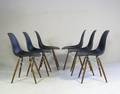 Ray  Charles Eames, sechs Sidechairs, Modell DSW, schwarz 6