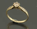 Diamantring, udført i 14 kt guld