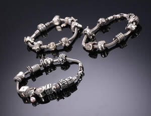 Pandora. Tre armlænker med charms, sterlingsølv 3