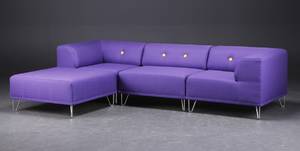 Nomad DOT modulsofa, mørkelilla med forkromede metalben