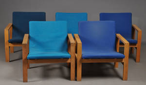 Børge Mogensen 1914-1972. Fem hvilestole, eg 5