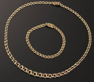 Bismark. Halskæde i forløb og armbånd, 8 kt guld 2 Denne vare er sat til omsalg under nyt varenummer 4315122