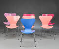 Arne Jacobsen,  En samling på 7 syverstole model 3107 7