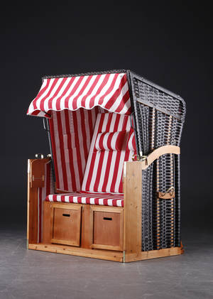 Strandkurv, model Hornbæk rødhvid stribet