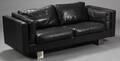 Skalma. To-pers. sofa, sort læder