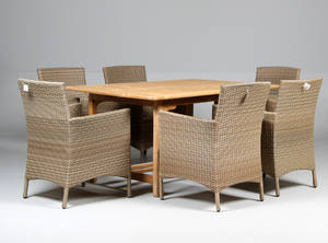 Havemøbelsæt, Teak, polyrattan7