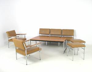 Lounge Suite der 1960er Jahre, Sessel  Hocker  Coffee Table 8