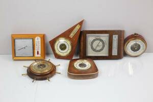 BAROMETRAR, 6 st, bl.a. teak, ek, valnöt, 1900-tal