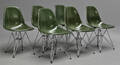 Charles Eames. Sæt på seks vintage skalstole, model DSR 6 