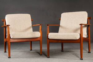 Zwei Easy Chairs  Lounge Sessel in Teak 2