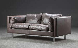 To-pers. sofa, læder, dansk møbelproducent