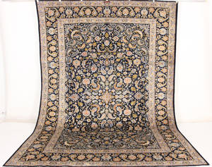 Persisk handknuten matta blå Keshan 375x274 cm