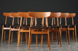 Sæt på 10 stole af teak, 1950erne, dansk møbelproducent 10
