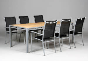 Havemøbelsæt, teak, alu stel. 7