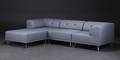 Nomad DOT modulsofa, lysegrå med forkromede metalben