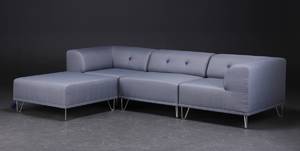 Nomad DOT modulsofa, lysegrå med forkromede metalben