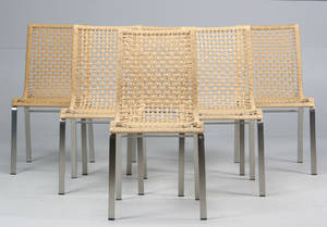 Ubekendt møbelproducent. Seks stole med flet 6