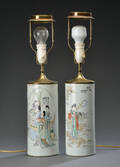 To kinesiske hatstands af porcelæn, 1900-tallet 2