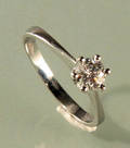 Solitaire brillantring - ca. 0.38 ct.