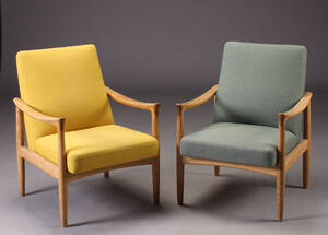 Fritz Hansen. Par lænestole, egetræ 2
