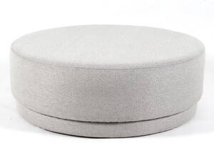 Puf med gråt nistret stof, Ø. 100 cm. Denne vare er sat til omsalg under nyt varenummer 4685518