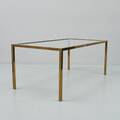 Soffbord, mässing med glasskiva