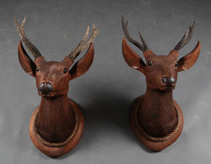 Ett par troféer i skuret trä 2