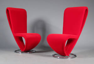 Moderne design. 2 hvilestole - Rød 2