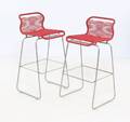  Verner Panton.To VP ONE barstole i farven Red
