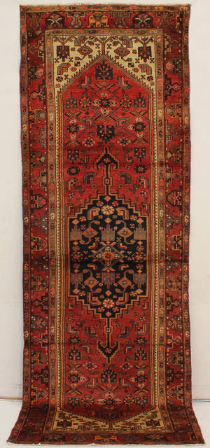 Persisk Hamadan løber, 338 x 117 cm.