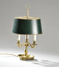 Bouillotte bordlampe af messing