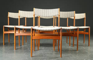 Seks stole af teaktræ, Dansk design, 1960erne. 6