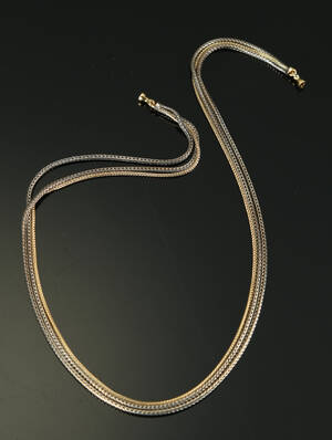 Ole Lynggaard. Collier af sølv og 14 kt guld