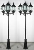 To Høje udendørs trearmet gadelamper, sort