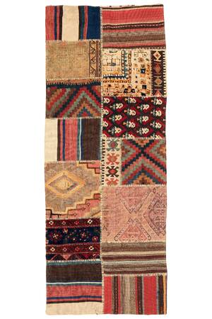 Kelim patchwork løber, 220x85 cm. 