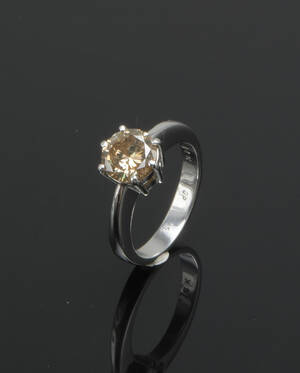 Solitairering med brillant på ca. 2.00 ct