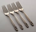 Johan Rohde for Georg Jensen KongeAcorn. Fire frokostgafler af sterlingsølv 4