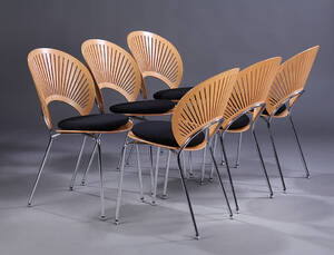 Nanna Ditzel. Seks stole model 3298 Trinidad af ahorn 6 