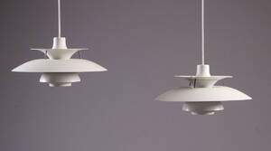 Poul Henningsen. Par PH-5 pendler, hvidlakeret 2