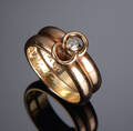 Vintage brillantring af 14 kt guld