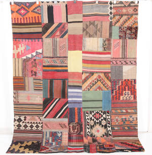 Persisk Patchwork kelim, 235x182 cm.