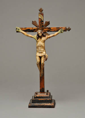 Krucifiks af træ og gesso, 1700-tallet