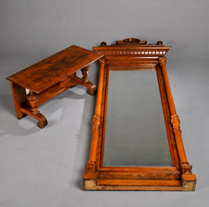 Christian IX spejl og konsol af nøddetræ, ca. 1880 2